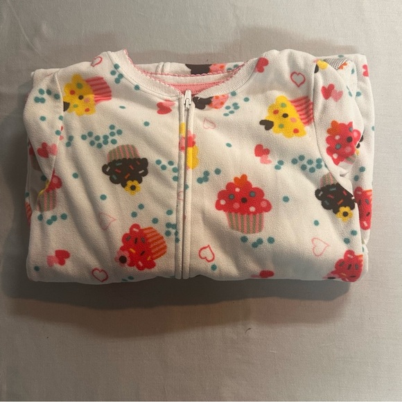 OshKosh B'gosh - Colorful Fleece Cupcake Kids Footed Sleeper/Onesie/Footie - Picture 1 of 6
